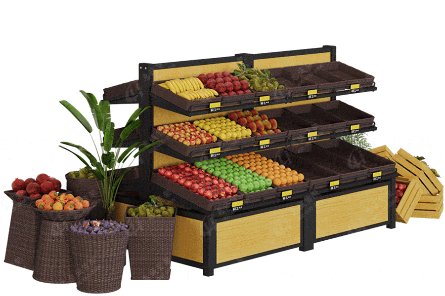 supermarket display fruit and vegetable stand rack