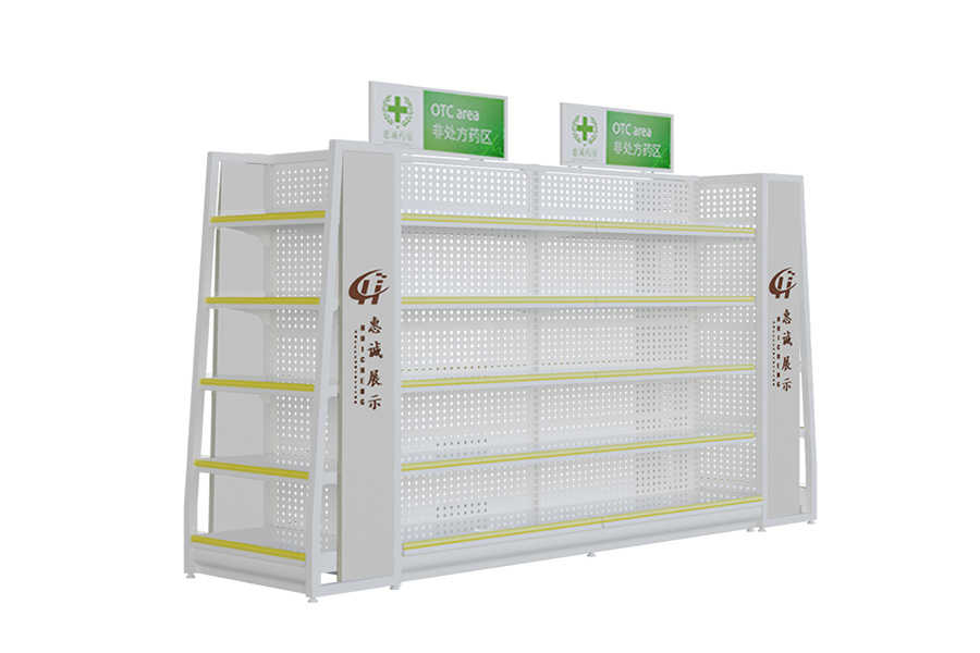 Customized supermarket shelves metal medicine display shelf, display racks for pharmacy